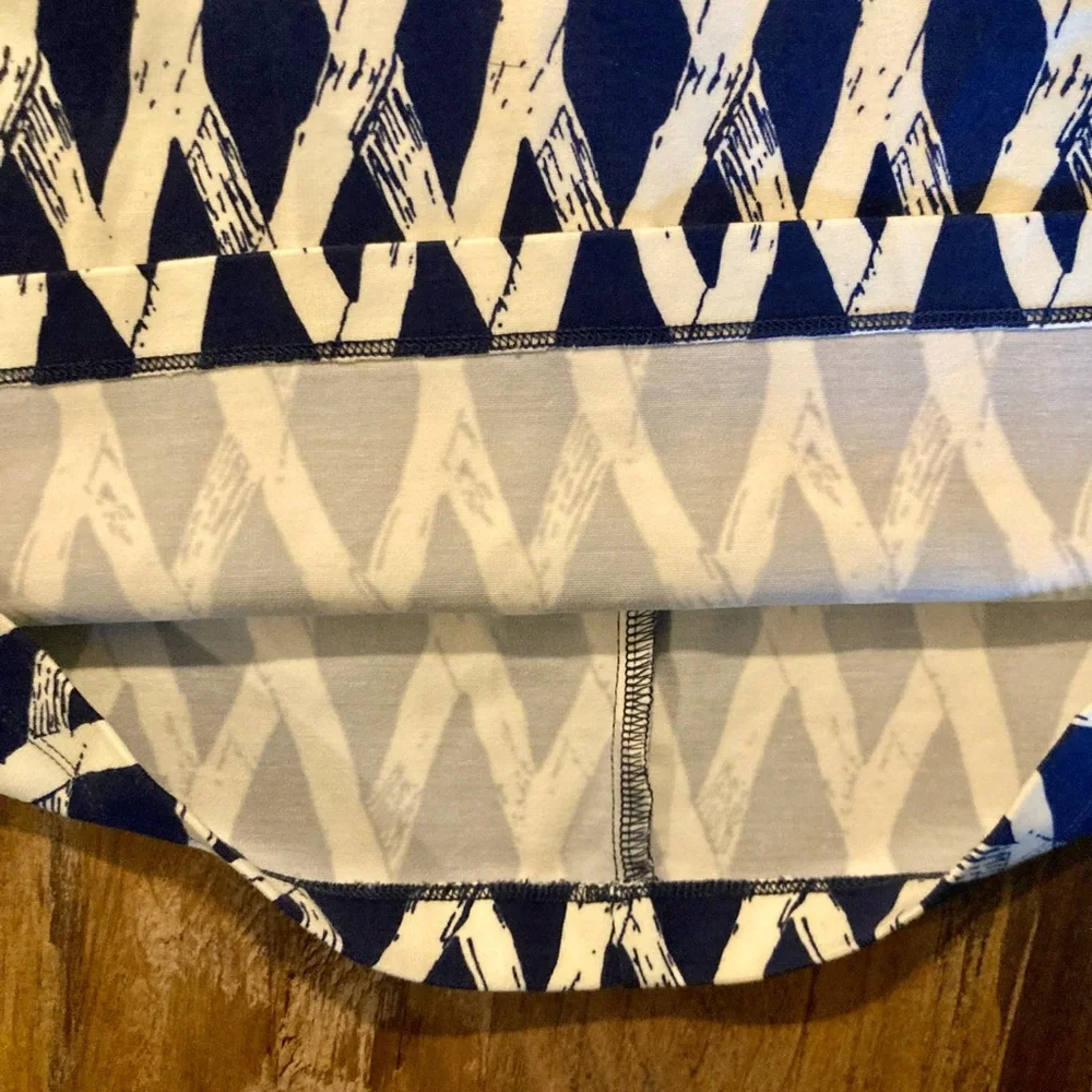 J McLaughlin Navy & White Bamboo Trellis Print Pencil Skirt Resort Luxury EUC - Picture 9 of 12